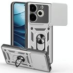 Per Tecno Pova 6 Neo 4G Custodia per fotocamera scorrevole in TPU+PC (argento)