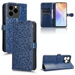 Per Ulefone Note 20 Pro Custodia in pelle con trama a nido d'ape a pois (blu)
