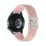 Cinturino per orologio in nylon intrecciato con bottone automatico da 22 mm (rosa chiaro)