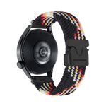 Cinturino per orologio in nylon intrecciato con bottone automatico da 22 mm (arcobaleno nero)