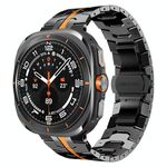 Per Samsung Galaxy Watch Ultra 47mm Cinturino in lega di titanio con fibbia a farfalla (nero arancione)