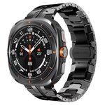 Per Samsung Galaxy Watch Ultra 47mm Cinturino in lega di titanio con fibbia a farfalla (nero)