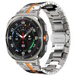 Per Samsung Galaxy Watch Ultra 47mm Cinturino in lega di titanio con fibbia a farfalla (titanio arancione)