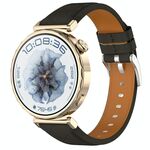 Per Huawei Watch GT 5 Pro 42mm Square 18mm Cinturino in pelle (nero)