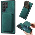 Per Samsung Galaxy S25 Ultra 5G Retro Leather Card Bag Custodia magnetica per telefono (verde)