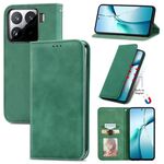 Per Xiaomi 15 Custodia in pelle magnetica con chiusura a scatto Retro Skin Feel (verde)