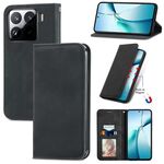 Per Xiaomi 15 Custodia per telefono in pelle magnetica con chiusura a scatto Retro Skin Feel (nera)