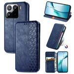 Per Xiaomi 15 Custodia per telefono in pelle magnetica pressata a griglia cubica (blu)