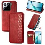 Per Xiaomi 15 Pro Custodia per telefono in pelle magnetica pressata a griglia cubica (rossa)