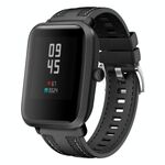 Per Amazfit Bip 5 / GTR 4 Push Connector 22mm Cinturino per orologio in nylon e silicone ibrido (nero)