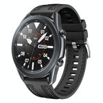 Per Samsung Galaxy Watch 3 45mm Push Connector 22mm Cinturino per orologio in silicone e nylon ibrido (nero)