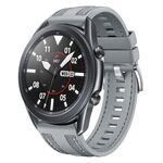 Per Samsung Galaxy Watch 3 45mm Push Connector 22mm Cinturino per orologio in silicone e nylon ibrido (grigio)