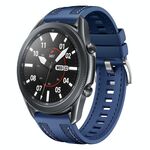 Per Samsung Galaxy Watch 3 45mm Push Connector 22mm Cinturino per orologio in silicone e nylon ibrido (blu scuro)