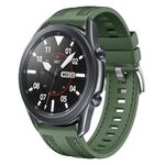 Per Samsung Galaxy Watch 3 45mm Push Connector 22mm Hybrid Nylon Silicone Watch Band (verde abete)