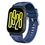 Per Redmi Watch 5 Active / Watch 5 Lite Push Connector 22mm Cinturino in silicone e nylon ibrido (blu scuro)
