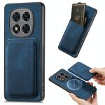 Per Xiaomi Redmi Note 14 Pro+ 5G Retro Pelle Card Bag Custodia Magnetica per Telefono (Blu)