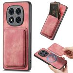Per Xiaomi Redmi Note 14 Pro+ 5G Retro Pelle Card Bag Custodia Magnetica per Telefono (Rosa)