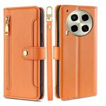 Per Tecno Camon 30 Lite Sheep Texture Portafoglio a tracolla con cerniera in pelle Custodia per telefono (arancione)
