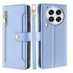 Per Tecno Camon 30 Premier 5G Sheep Texture Portafoglio a tracolla con cerniera in pelle Custodia per telefono (blu)