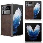 Per Tecno Phantom V Fold2 Custodia per telefono con texture Litchi (marrone)