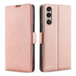 Per Sony Xperia 1 VI Custodia in pelle con fibbia laterale ultra sottile e flip orizzontale (oro rosa)