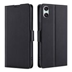 Per Sony Xperia 10 VI Custodia per telefono in pelle con fibbia laterale ultrasottile e flip orizzontale (nero)