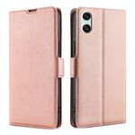 Per Sony Xperia 10 VI Custodia in pelle con fibbia laterale ultra sottile e flip orizzontale (oro rosa)