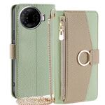 Per Tecno Camon 30 Pro 5G Custodia a tracolla in pelle con texture Litchi (verde)