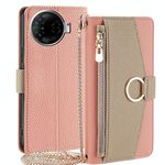 Per Tecno Camon 30 Pro 5G Custodia a tracolla in pelle con texture Litchi (rosa)