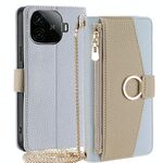 Per vivo iQOO Z9 Turbo Crossbody Litchi Texture Custodia in pelle per telefono (blu)