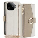 Per vivo iQOO Z9 Turbo Crossbody Litchi Texture Custodia in pelle per telefono (bianco)