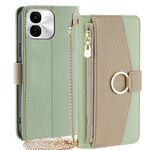 Per vivo iQOO Z9x 5G Custodia a tracolla in pelle con texture Litchi (verde)