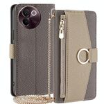 Per vivo V30e 5G Global Crossbody Litchi Texture Custodia in pelle per telefono (grigio)