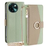 Per vivo Y38 5G / T3x Global Crossbody Custodia per telefono in pelle con trama litchi (verde)