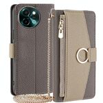Per vivo Y38 5G / T3x Global Crossbody Custodia per telefono in pelle con texture Litchi (grigio)