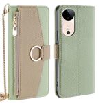 Per vivo S19 Custodia a tracolla in pelle con trama litchi (verde)