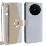 Per vivo X100s Crossbody Litchi Texture Custodia in pelle per telefono (blu)