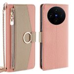 Per vivo X100s Crossbody Litchi Texture Custodia in pelle per telefono (rosa)