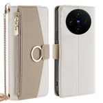 Per vivo X100s Crossbody Litchi Texture Custodia in pelle per telefono (bianco)