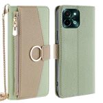 Per vivo Y28 4G Custodia a tracolla in pelle con trama litchi (verde)