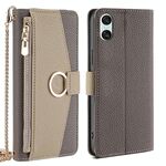 Per Sony Xperia 10 VI Crossbody Litchi Texture Custodia in pelle per telefono (grigio)
