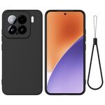 Per Xiaomi 15 Custodia per telefono antiurto in silicone liquido a tinta unita con copertura completa (nero)