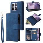 Per Xiaomi 14T Custodia per telefono in pelle con cerniera smerigliata multifunzionale (blu)