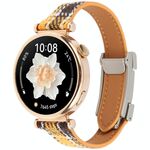 Cinturino per orologio in pelle con fibbia magnetica sottile universale da 22 mm (giallo)