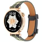 Cinturino per orologio in pelle con fibbia magnetica sottile universale da 22 mm (verde)