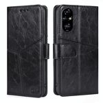 Per Honor 200 Pro 5G Custodia in pelle con cuciture geometriche (nero)