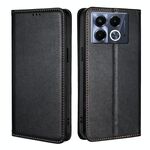Per Infinix Note 40 5G Gloss Oil Solid Color Magnetic Leather Phone Case (Nero)