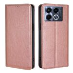 Per Infinix Note 40 5G Gloss Oil Solid Color Magnetic Leather Phone Case (Oro rosa)