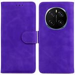 Custodia in pelle flip per telefono cellulare For Honor Magic 7 Pro Skin Feel Pure Color (viola)