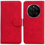 Custodia in pelle flip per telefono cellulare For Honor Magic7 Pro Skin Feel Pure Color (rosso)